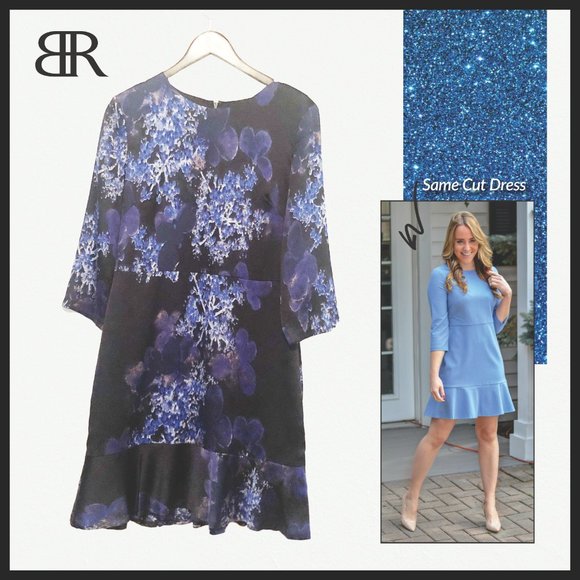 Banana Republic Blue Fit N Flare Dress 8 - Picture 4 of 11